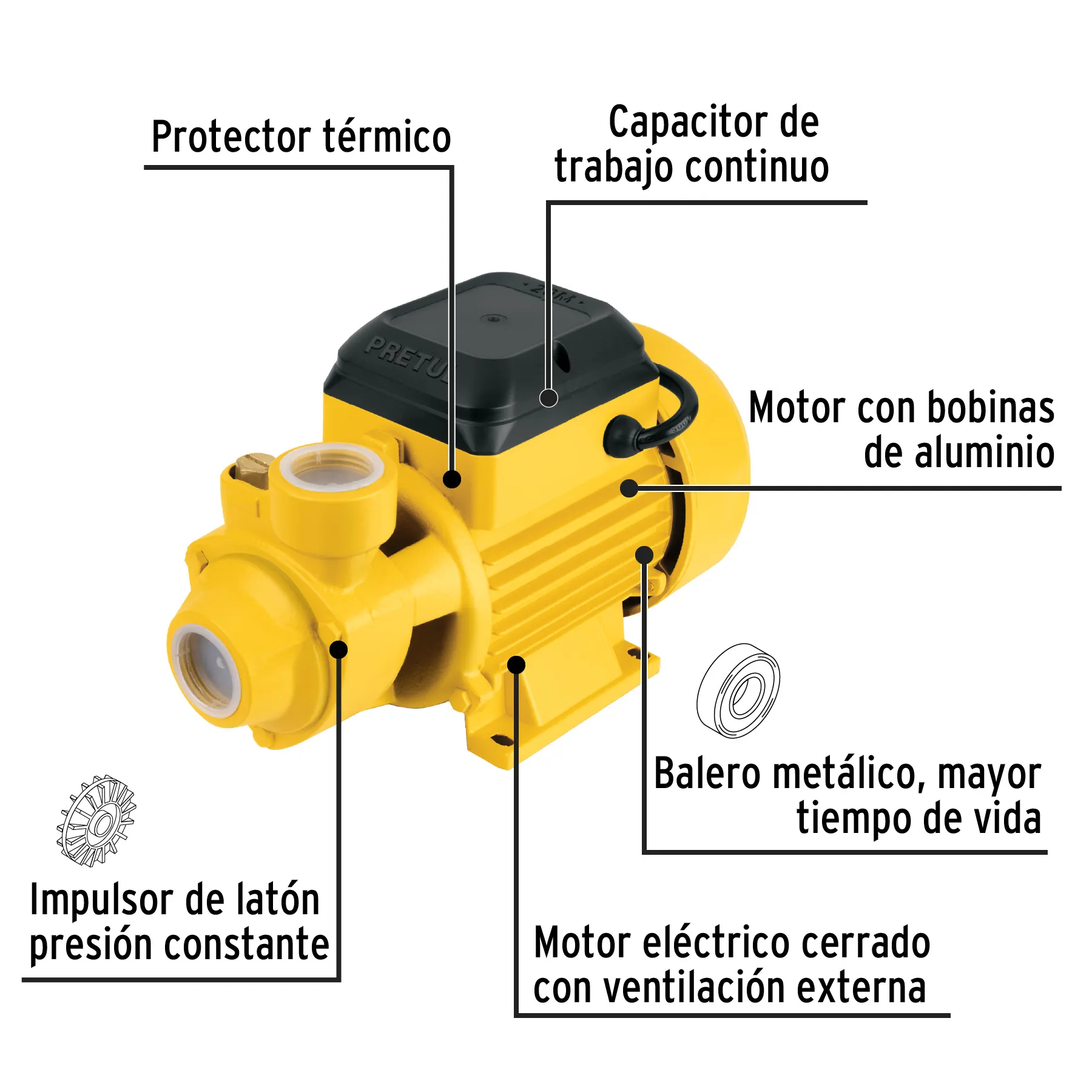 	 Motobomba Eléctrica De Agua Periferica 1/2 Hp Electrica Pretul