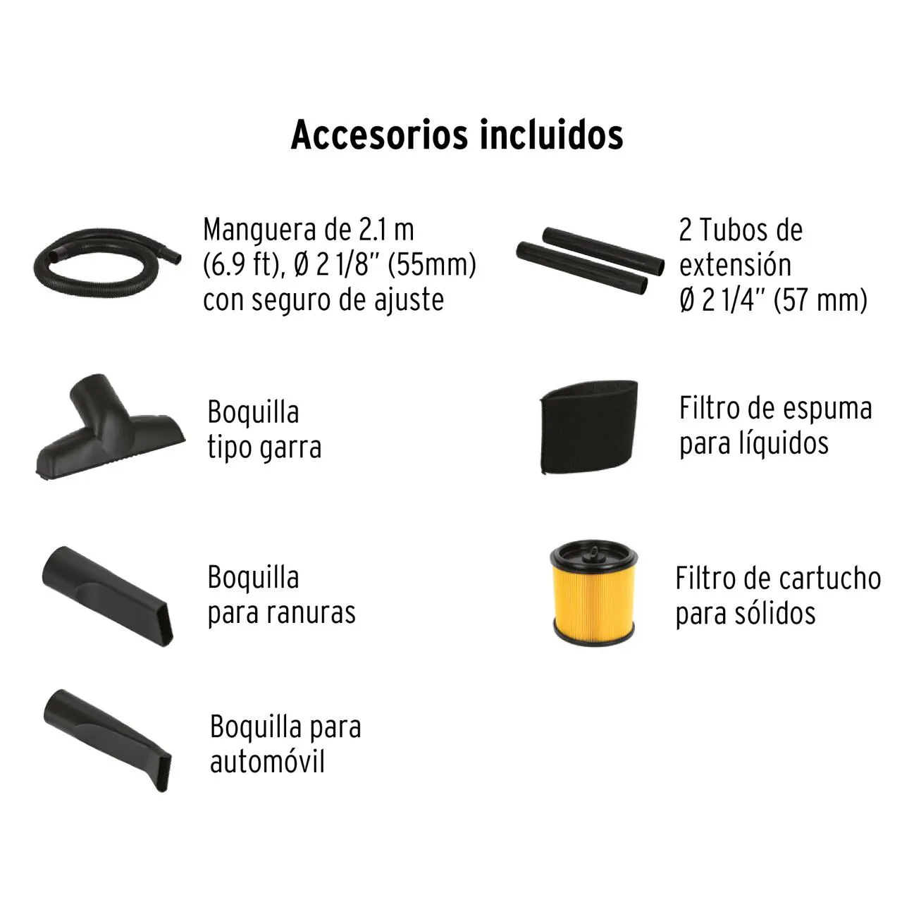 	 Aspiradora Plástica Truper 45 Litros Solidos Y Líquidos + Accesorios