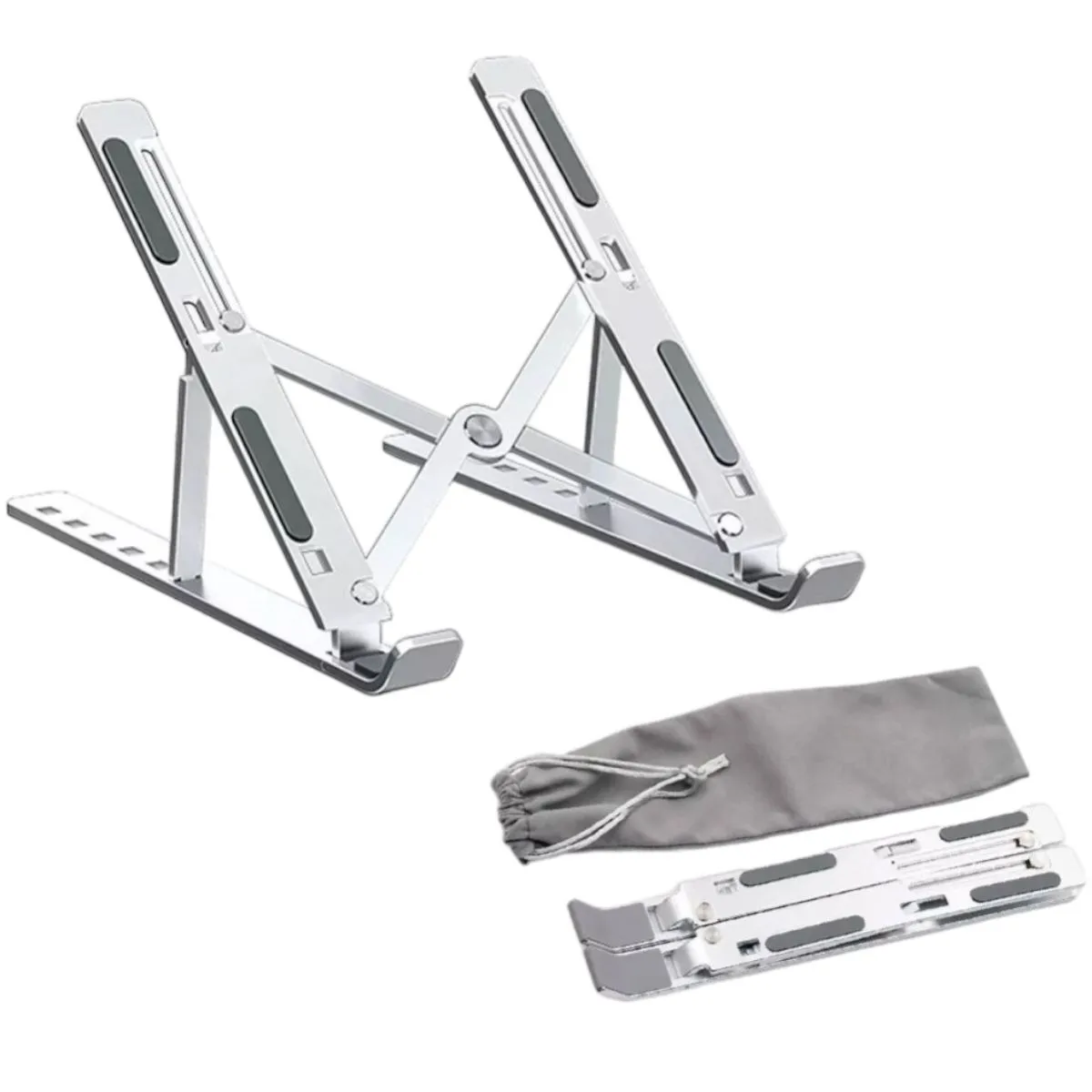 Soporte Base Computador Portatil Ajustable Plegable En Aluminio 