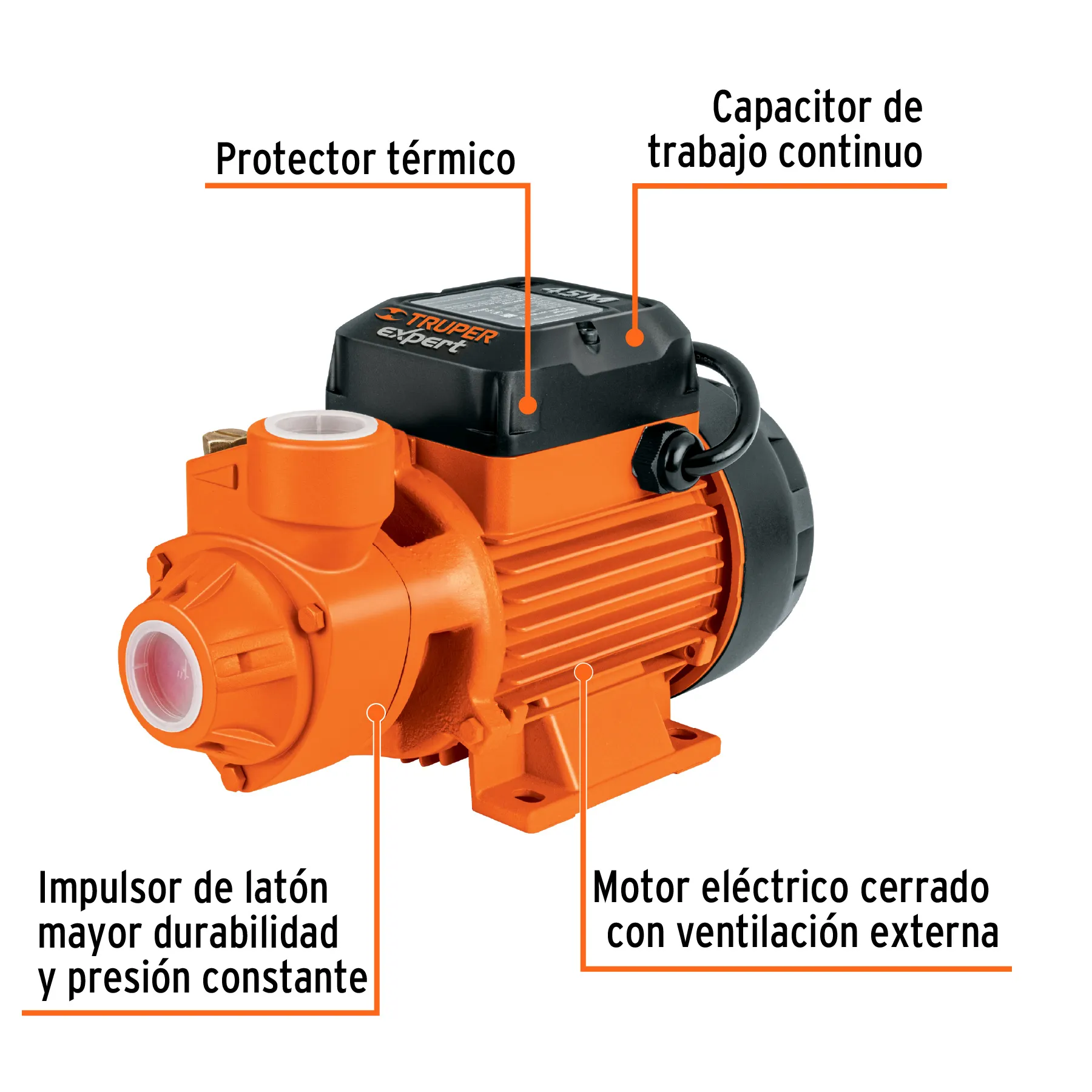 Motobomba Bomba De Agua Periférica Eléctrica 3/4 Hp Truper Expert 