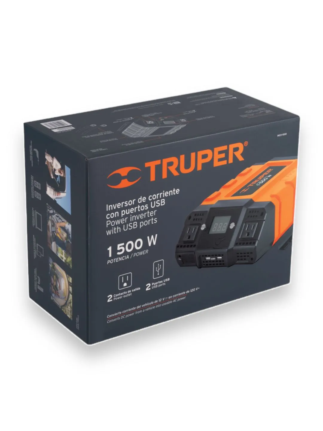 Inversor De Corriente Con Puerto Usb 1500W Truper