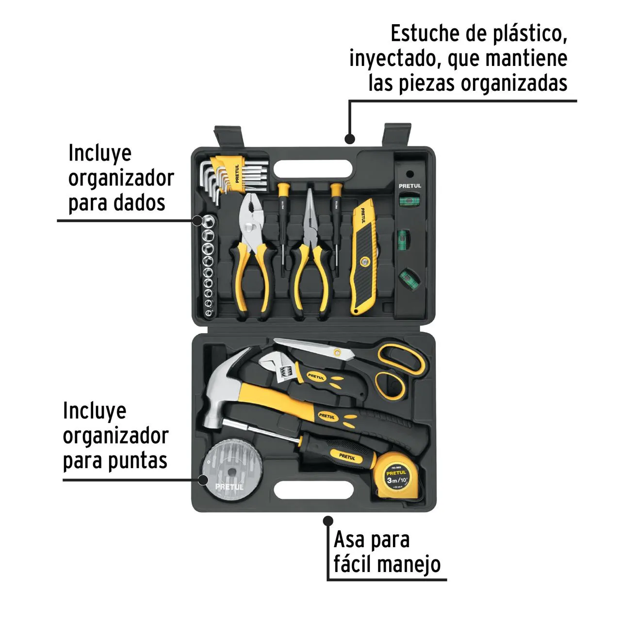 Juego De Herramienta Combinadas 42 Piezas Pretul Confort Grip Original