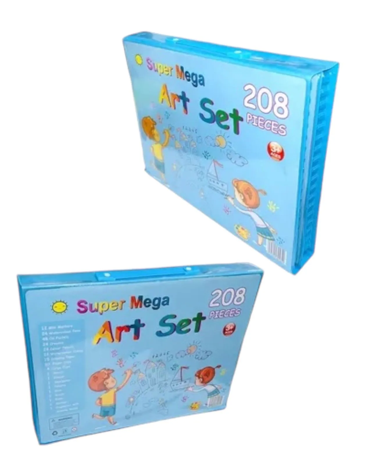 Set De Arte Maleta 208 Piezas Para Niños Creatividad Dibujo Azul