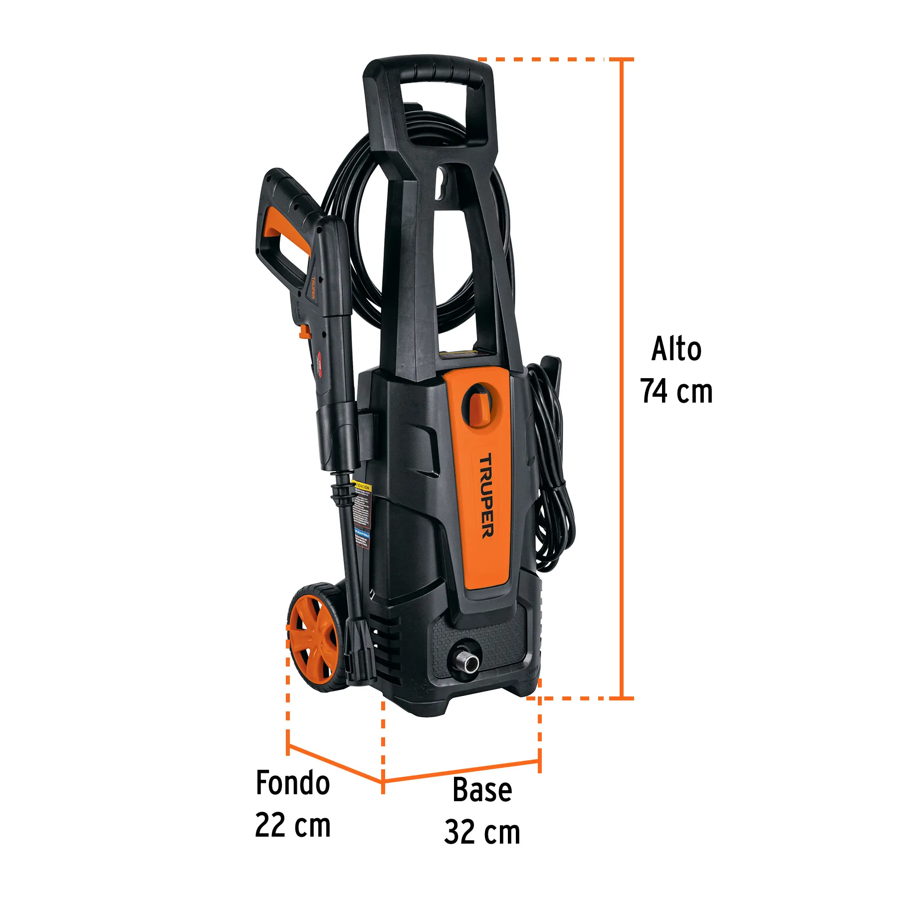 	 Hidrolavadora Eléctrica TRUPER 1800PSI / 1500W + 10 Accesorios