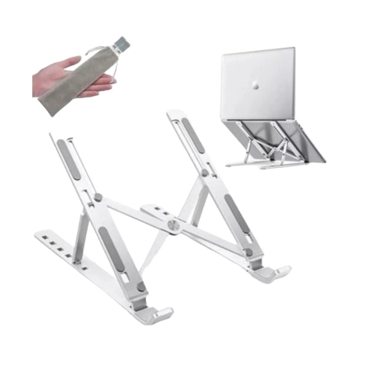 Soporte Base Computador Portatil Ajustable Plegable En Aluminio 