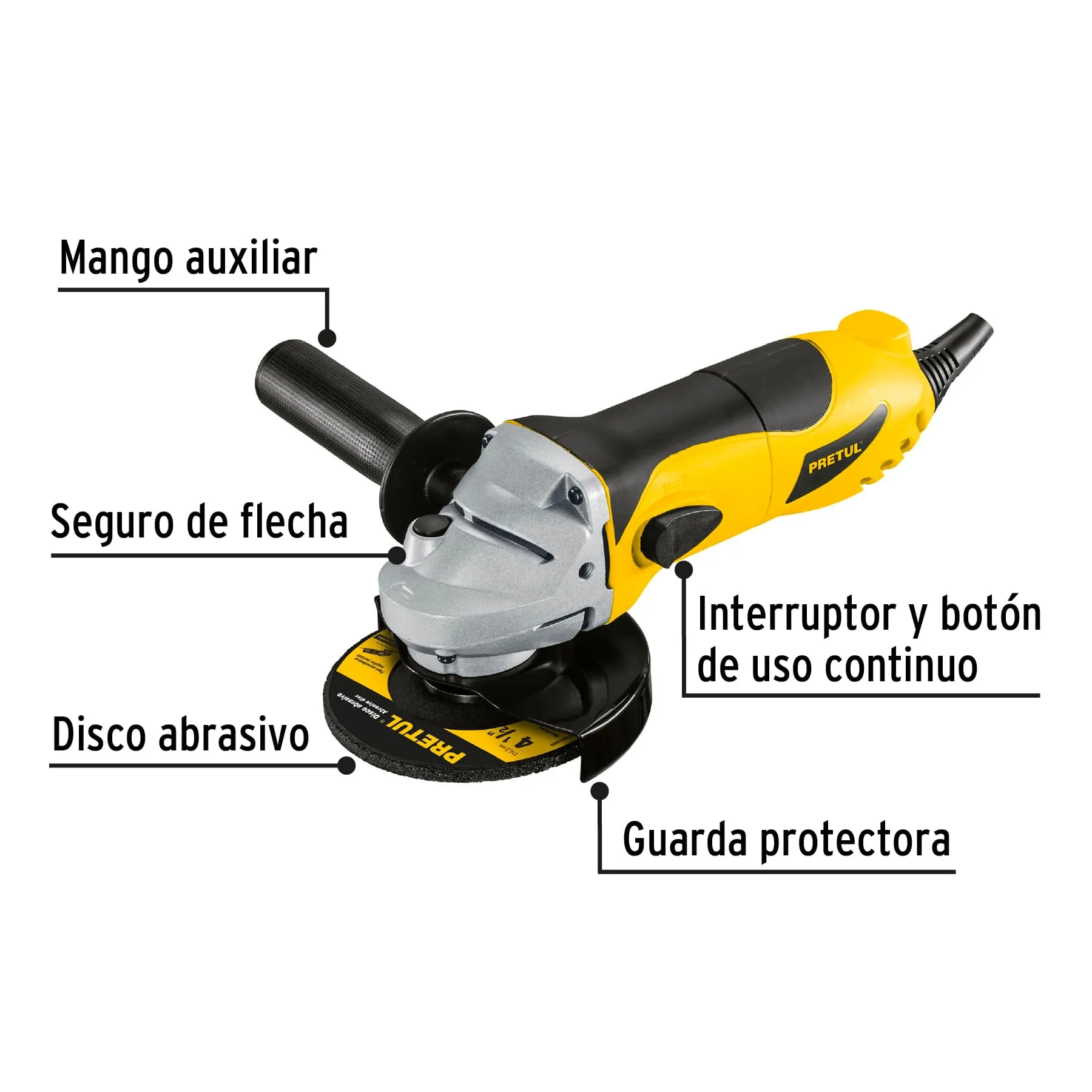 Pulidora Angular Profesional 4 1/2'' 700W Pretul