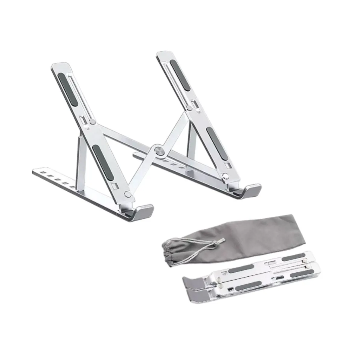 Soporte Base Computador Portatil Ajustable Plegable En Aluminio 