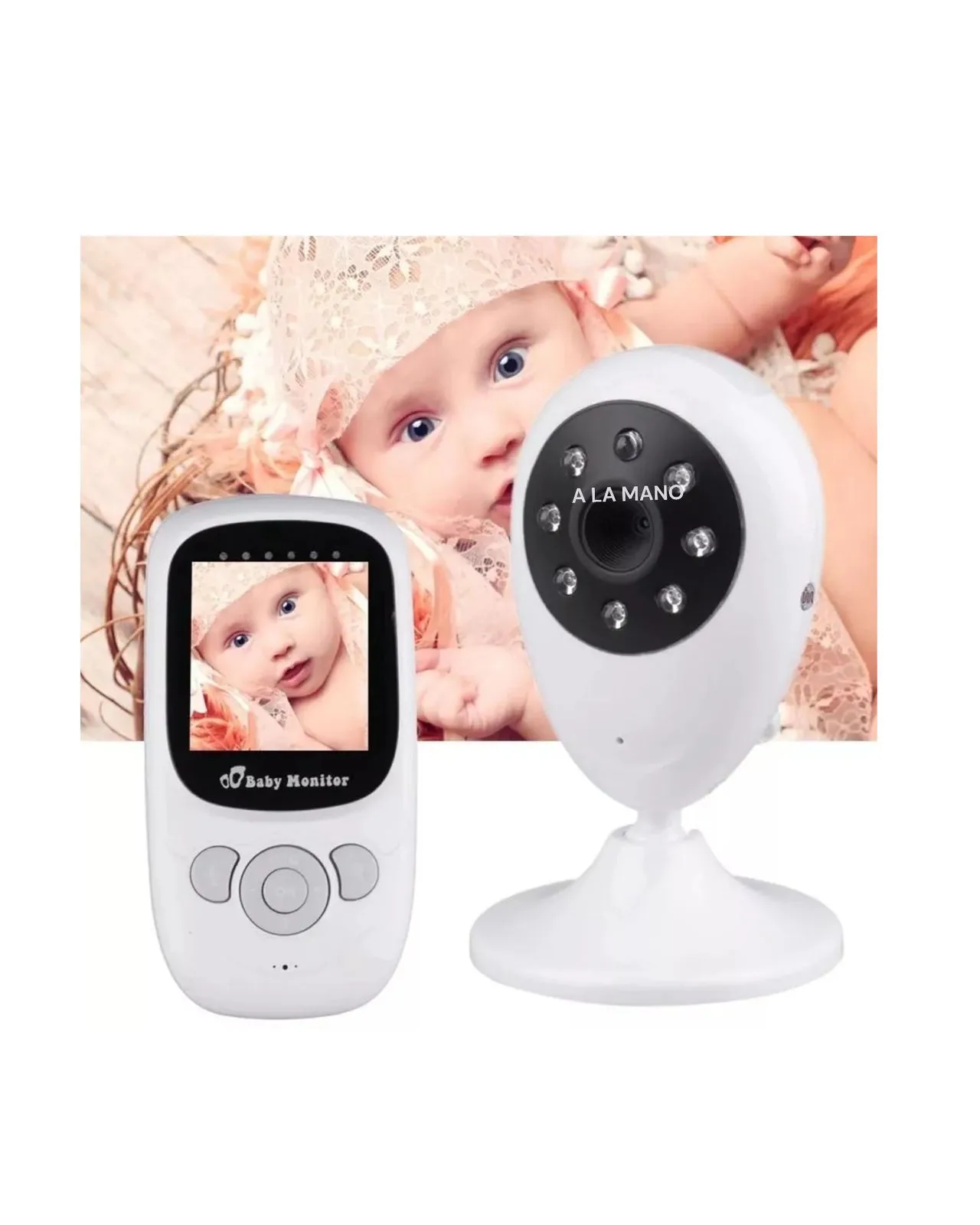 Camara Monitor De Vigilancia Inalambrica Para Bebe Con Vision Nocturna