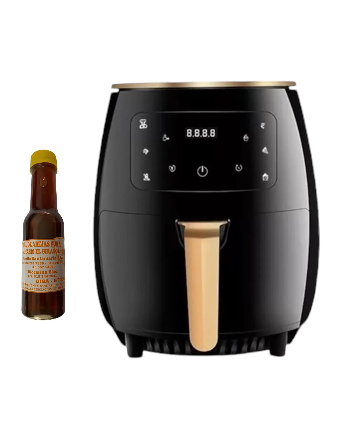 Airfryer Freidora De Aire Digital Sin Aceite Silver Crest 6 Litros + Miel De Abeja 100% Pura