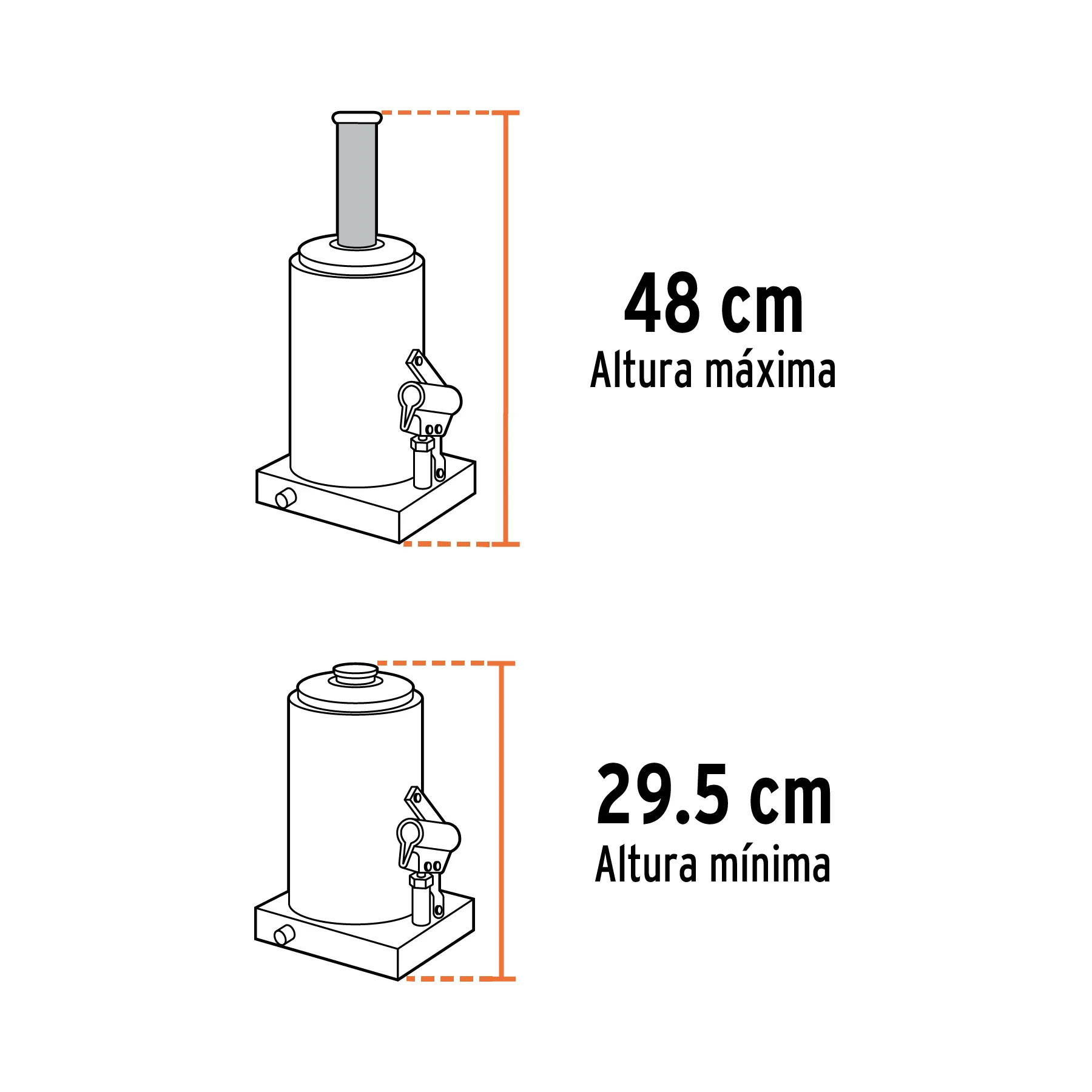 Gato Hidráulico Tipo Botella Industrial 50 Toneladas Truper