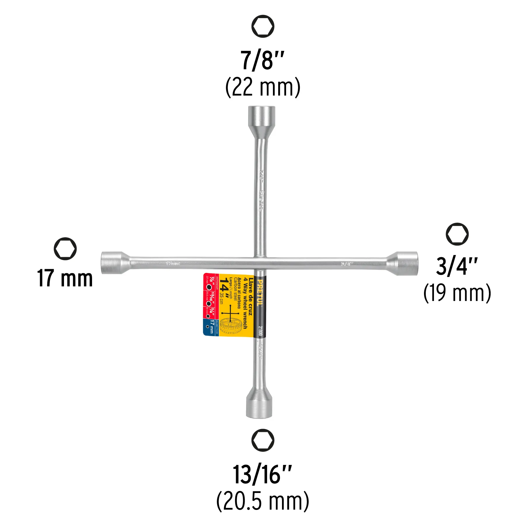 Cruceta Para Rueda 14" Galvanizada Pretul 