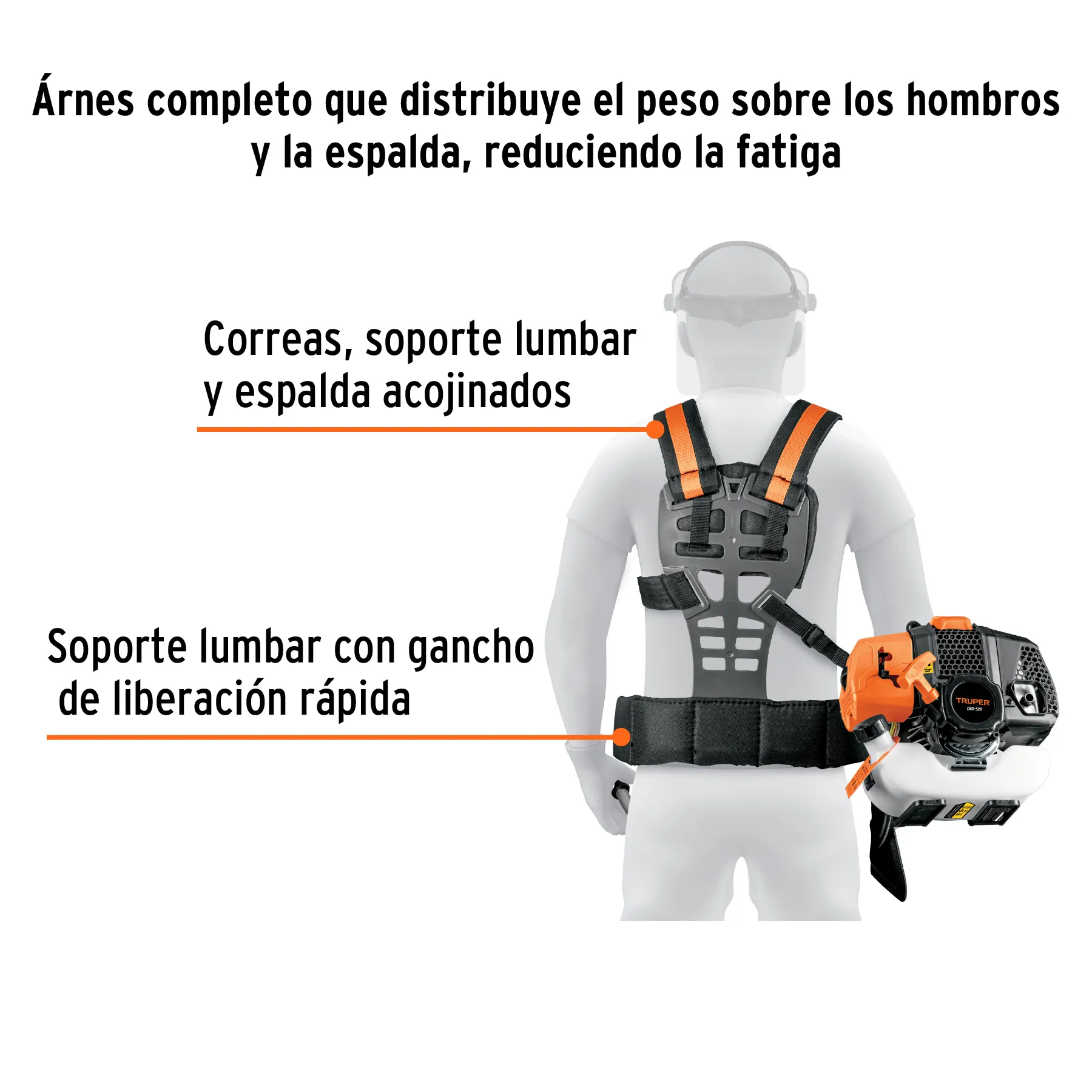 Guadaña o Podadora A Gasolina 52CC Profesional Truper