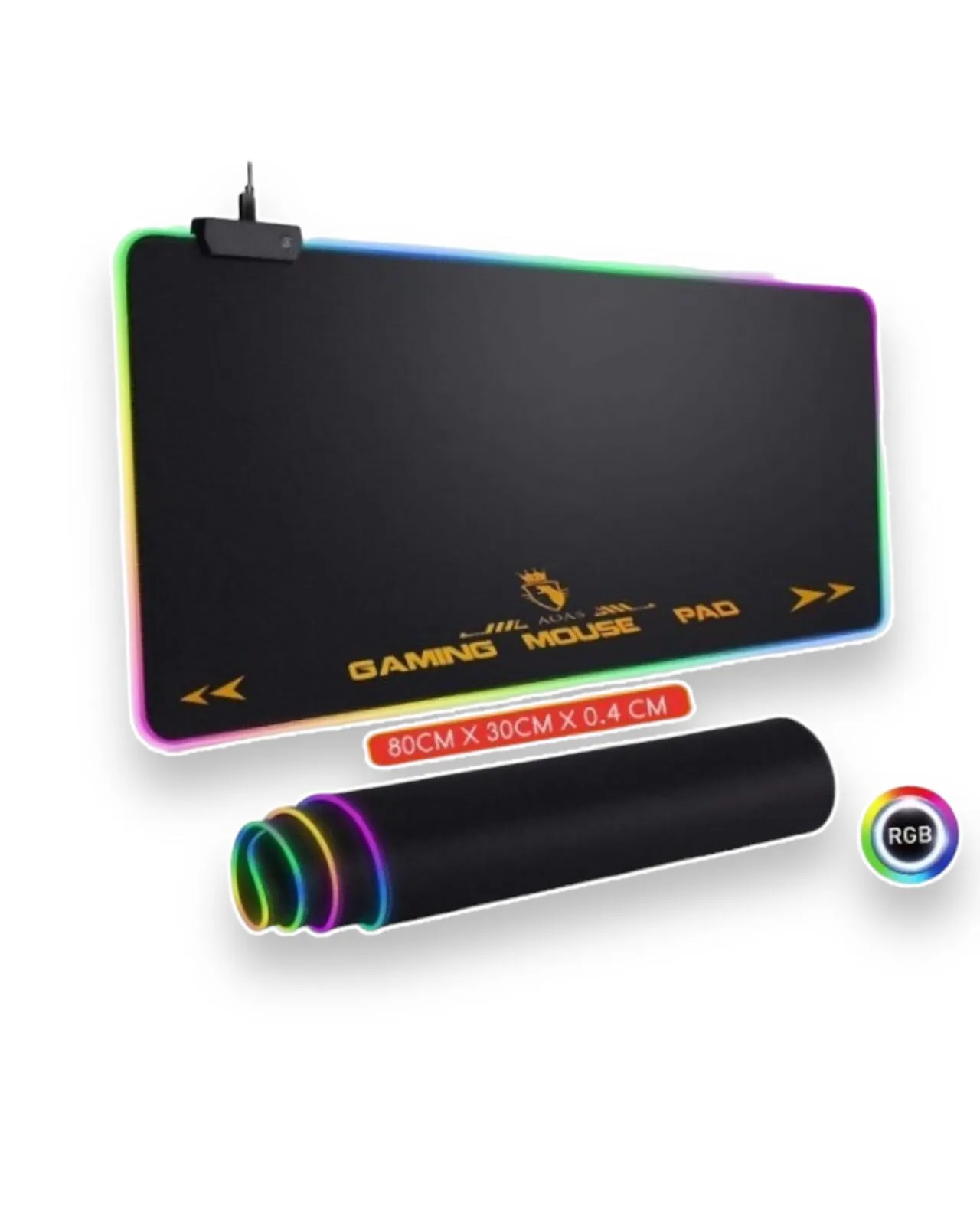 Tapete  PAD MOUSE RGB Gamer  80cm x 30cm 