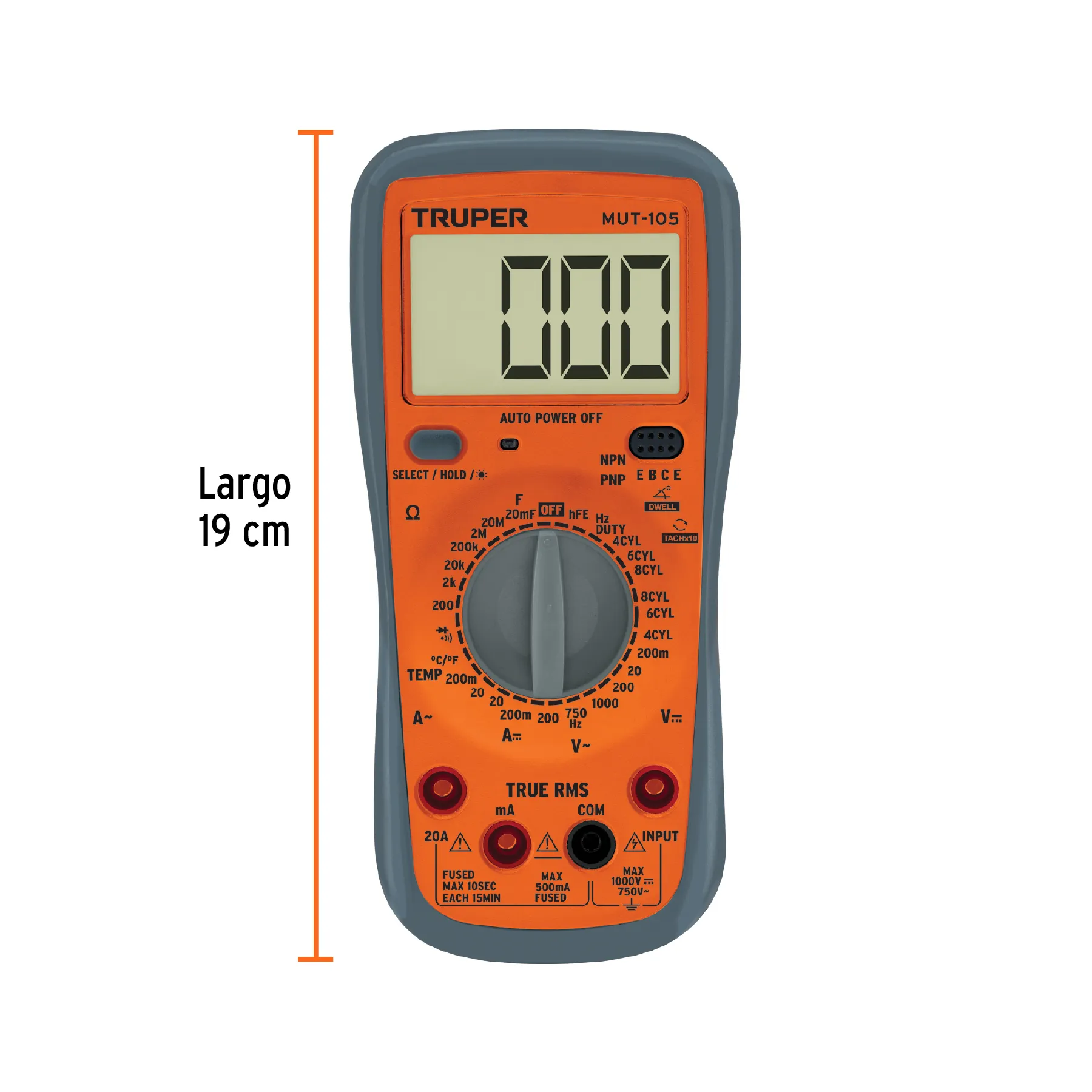 Multimetro Digital Automotriz  Profesional Con RMS MTU-105 Truper