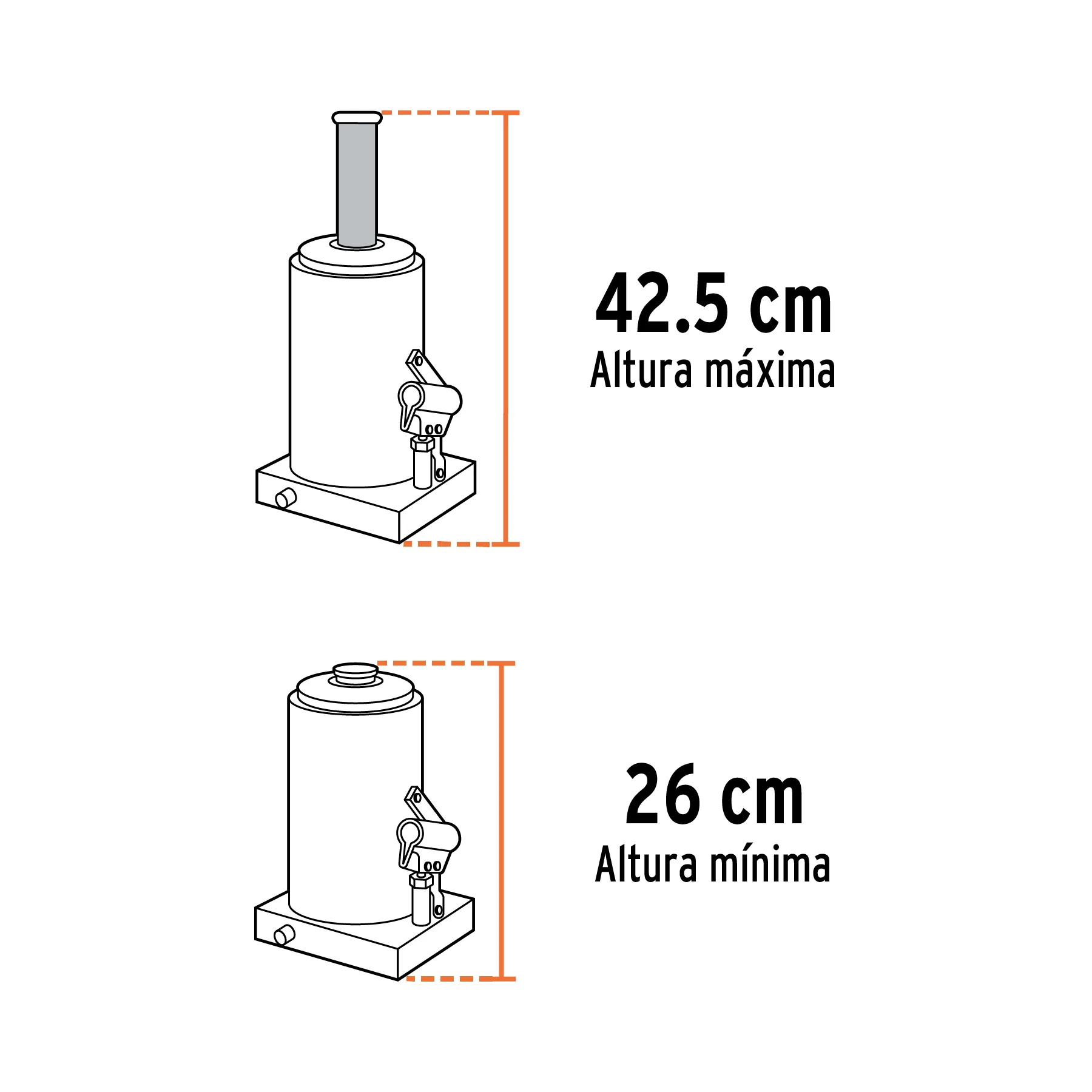 Gato Hidráulico Tipo Botella Industrial 32 Toneladas Truper