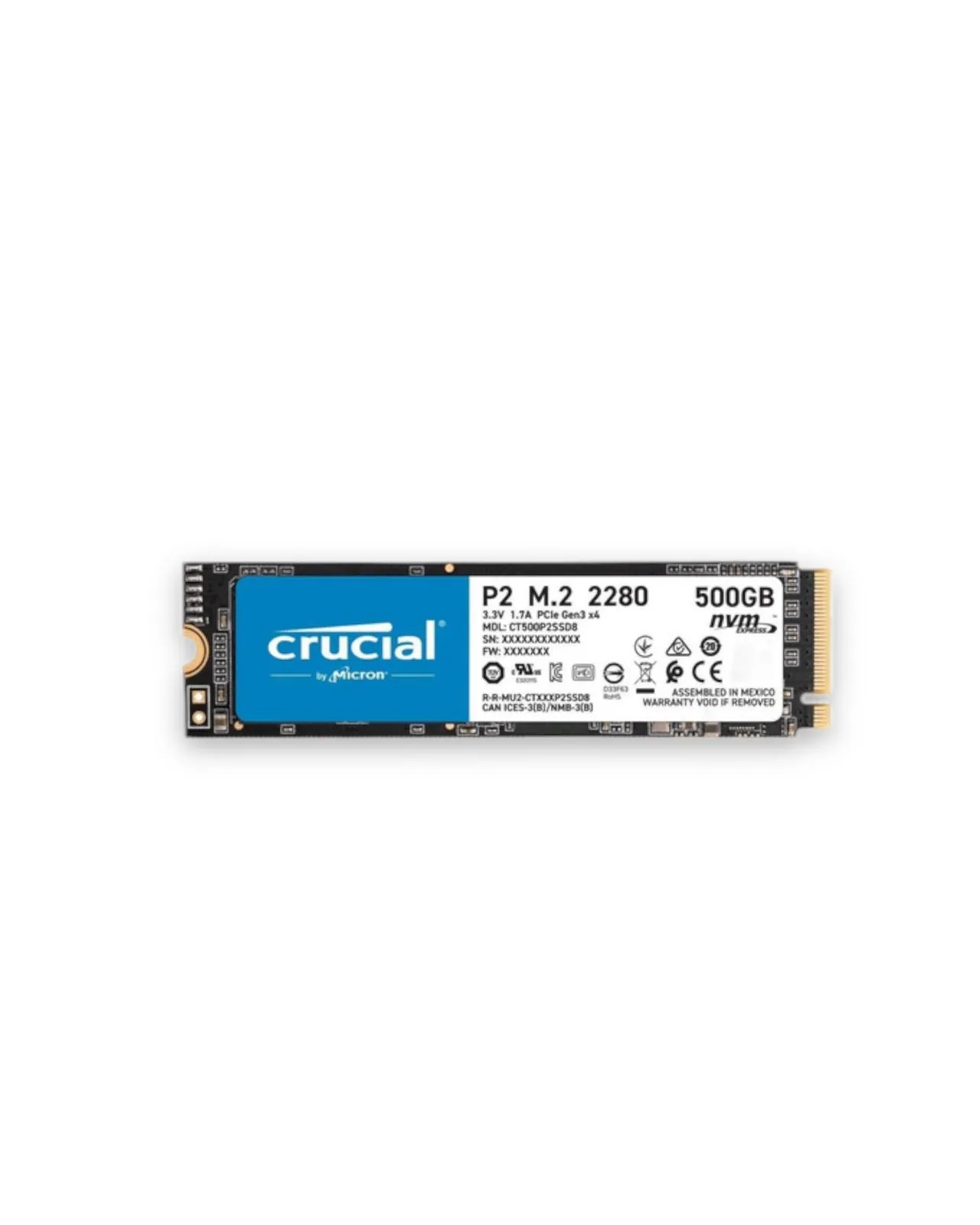 Disco Duro SSD Crucial M.2 P3 500GB