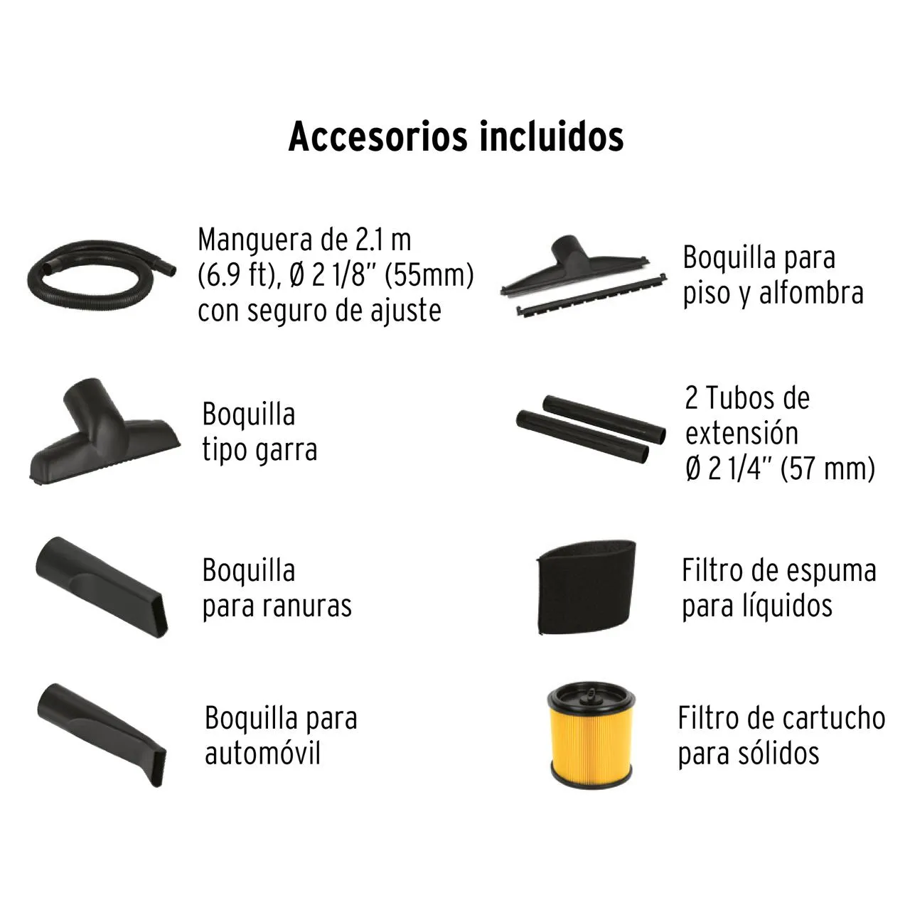 	 Aspiradora Plástica Truper 60 Litros Solidos Y Líquidos + Accesorios