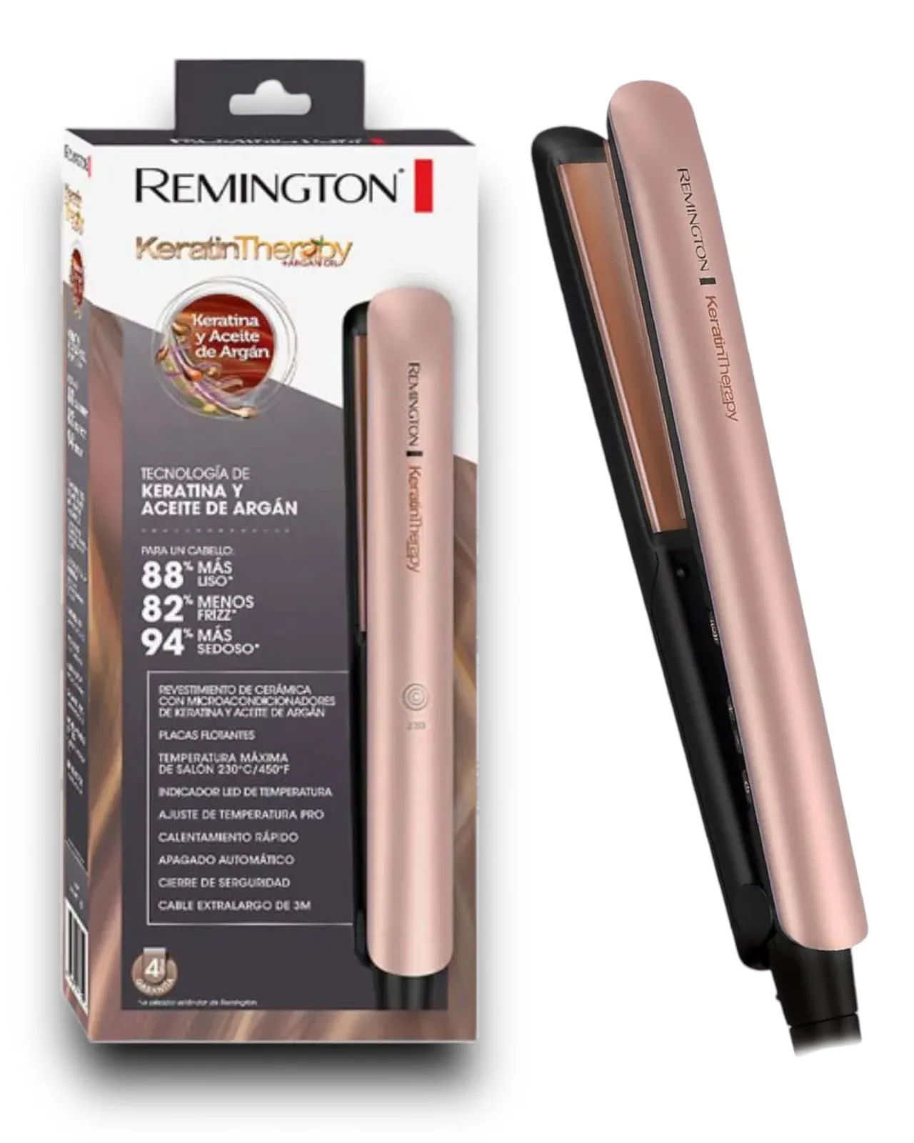 Plancha Para Cabello Remington Keratina Y Aceite De Argan  