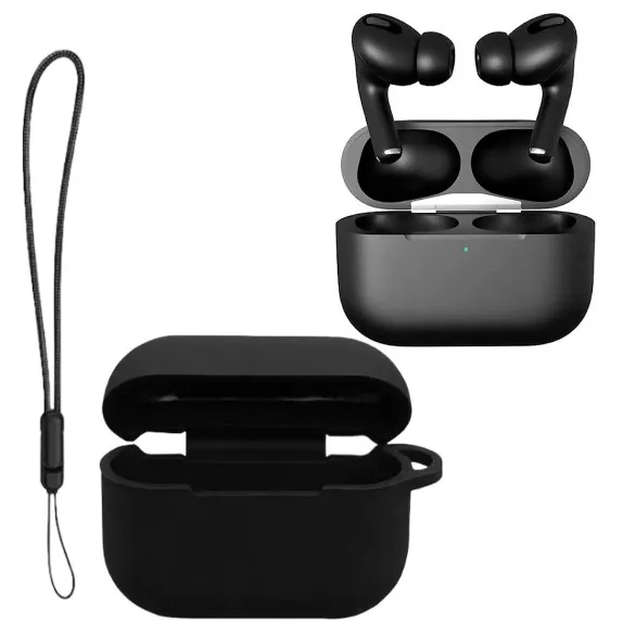 AirPods F-130 Negro: Sonido Excepcional + Forro Y Cuerda Anticaida