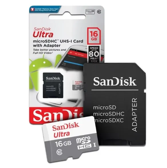 Micro SD Sandisk Con Almacenamiento De 16GB