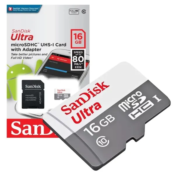 Micro SD Sandisk Con Almacenamiento De 16GB