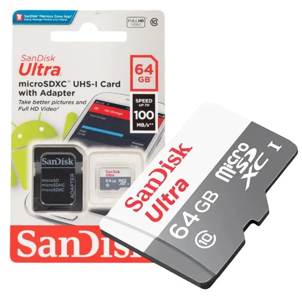 Micro SD Sandisk Con Almacenamiento De 64GB