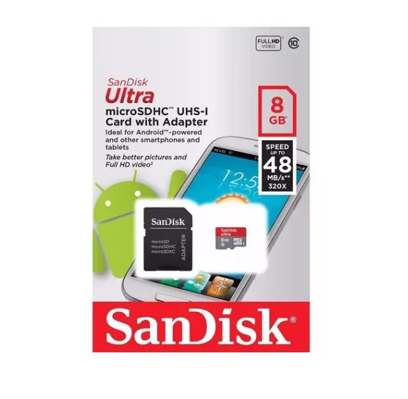 Micro SD Sandisk Con Almacenamieno De 8GB