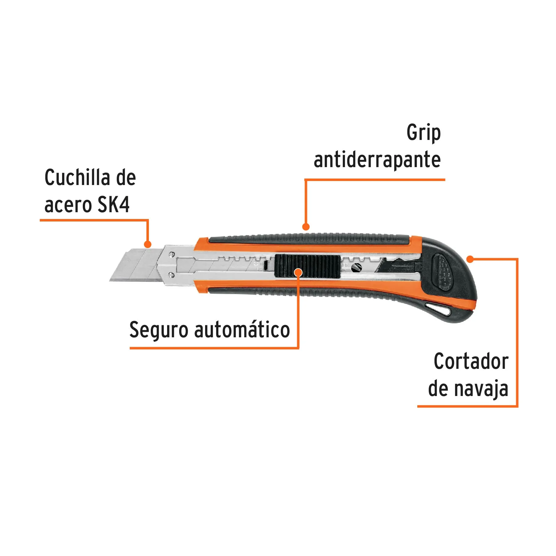 Bisturí / Navaja 18 mm Profesional Con Alma Metálica Y Grip Truper