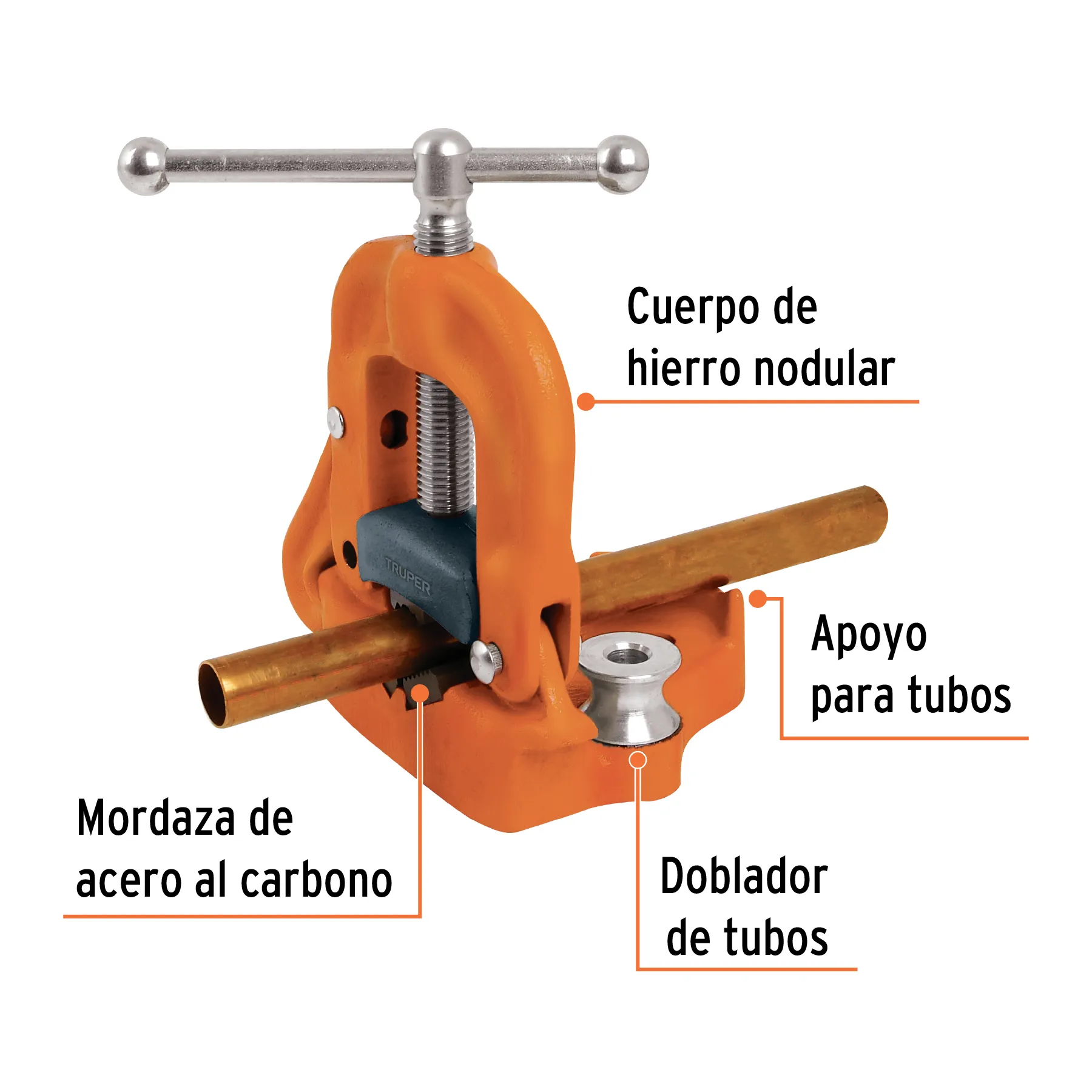 Prensa 2" De Yugo Para Tubo Cuerpo De Hierro Nodular Truper