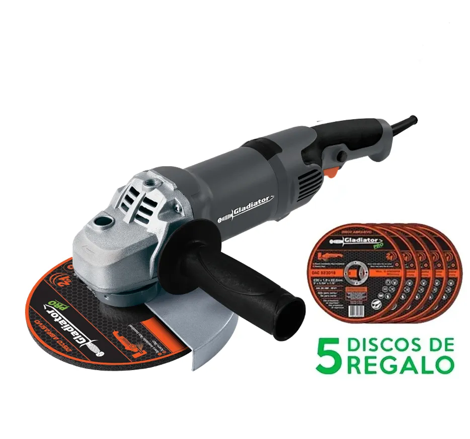 Pulidora De 7" 1600 W + 5 Discos Gladiator