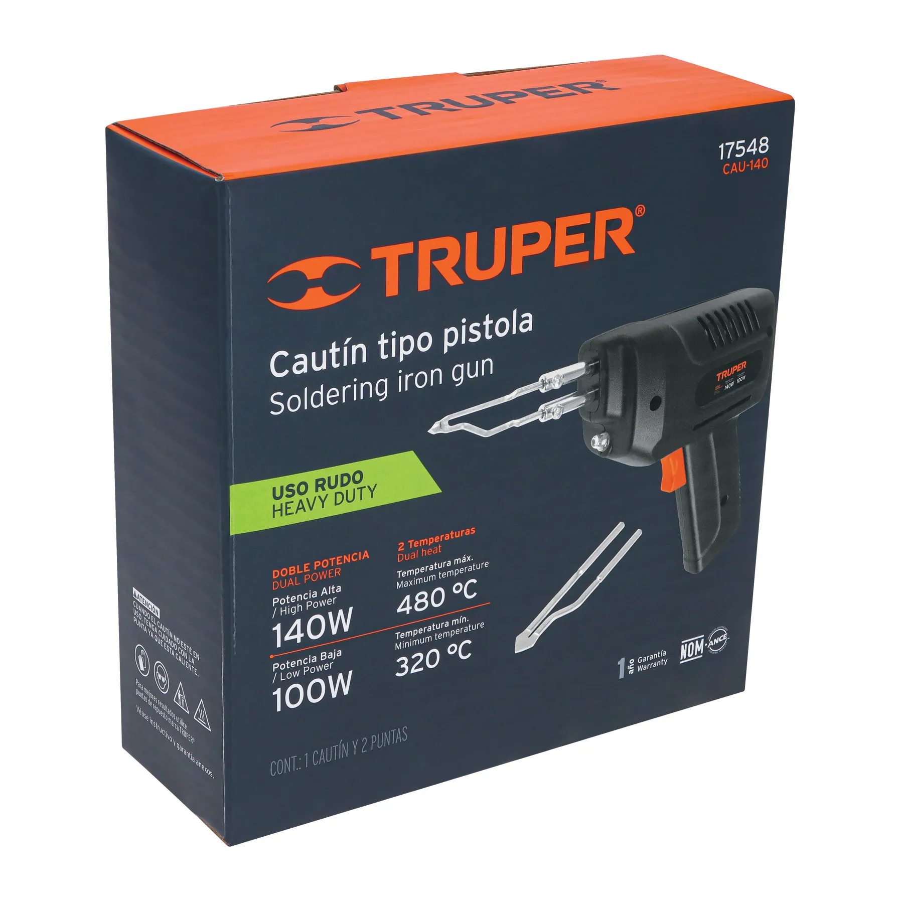 Cautín 140 W Tipo Pistola Con 2 Temperaturas Truper