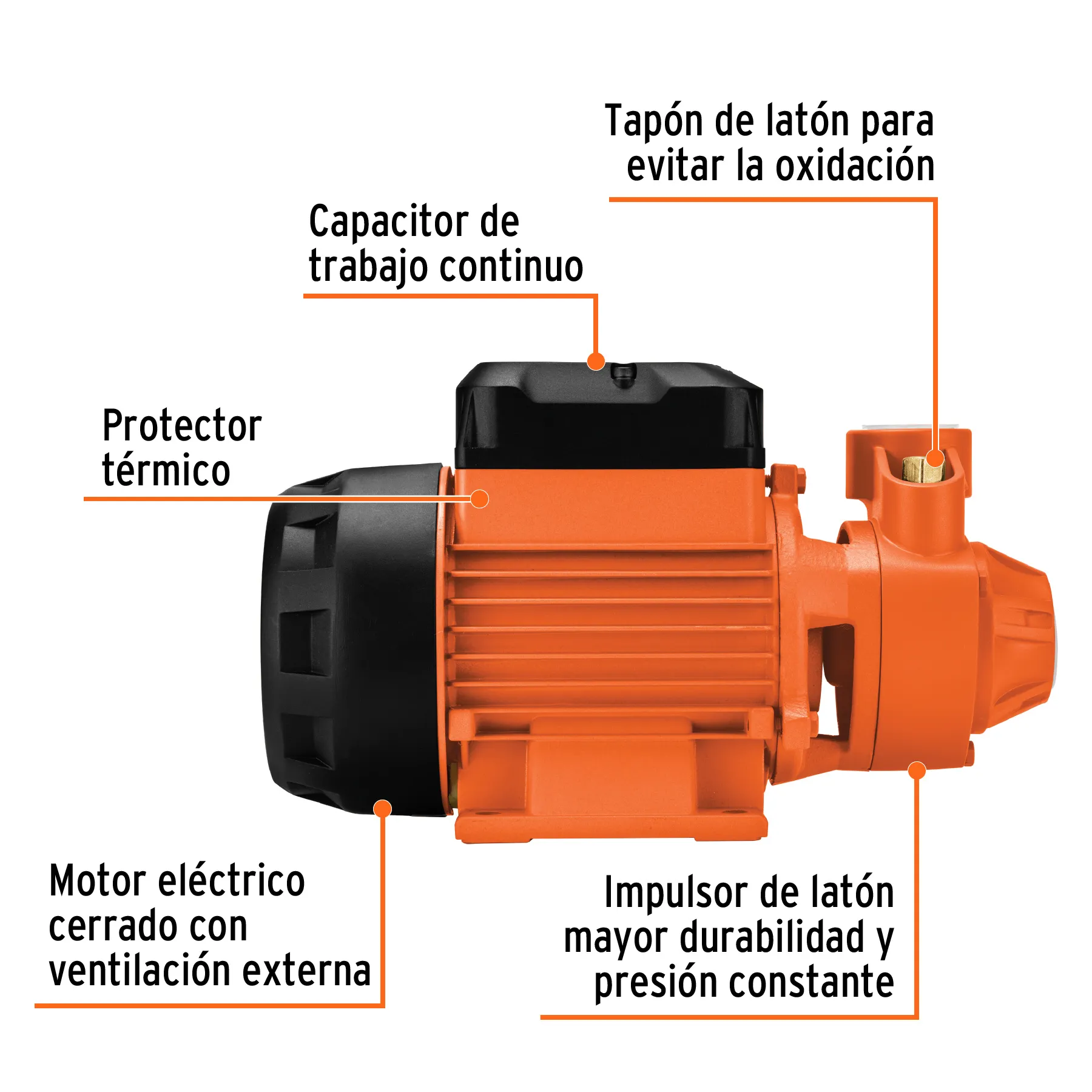 Bomba Eléctrica Periférica Para Agua 1 HP Truper Expert