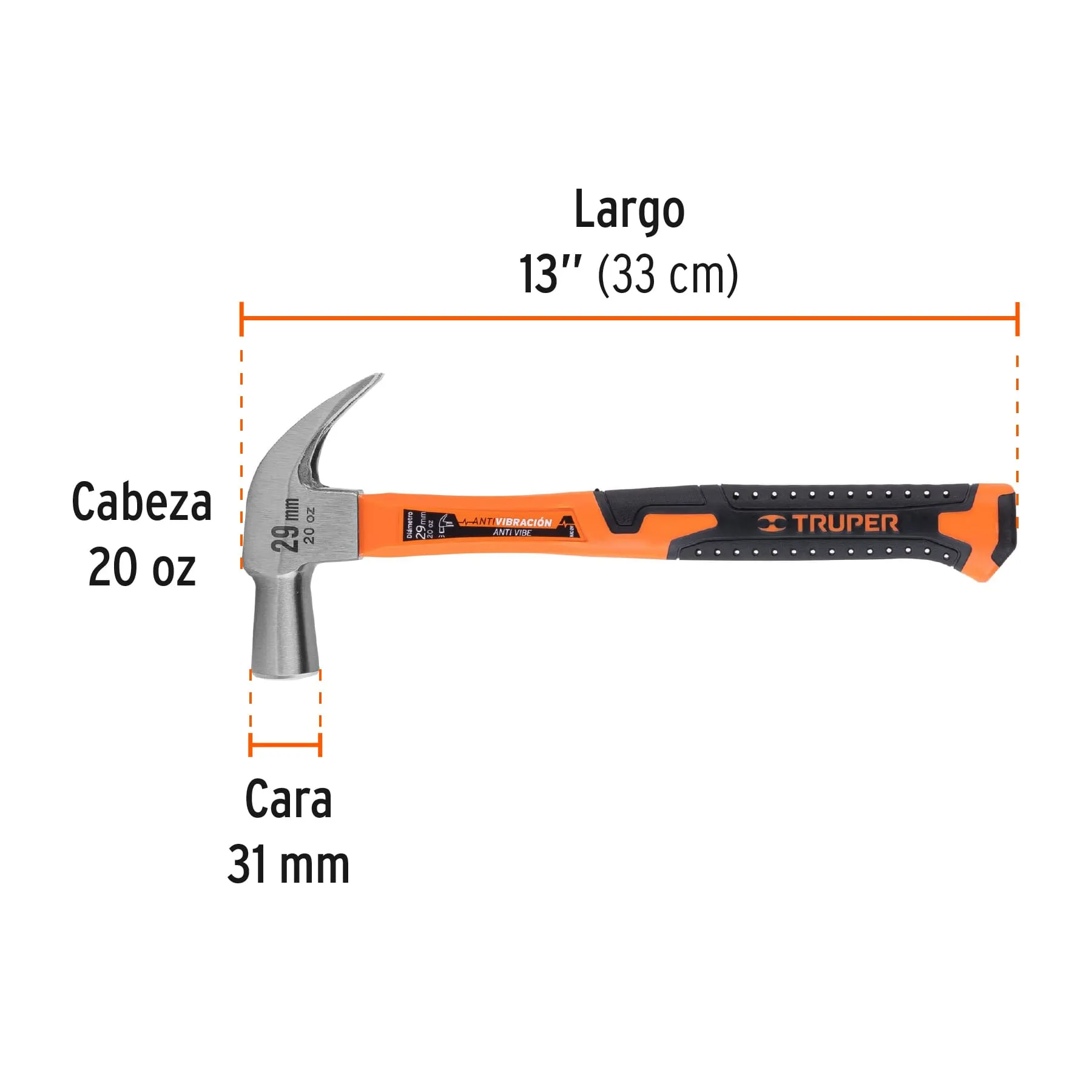 Martillo Cabeza Cónica 29 mm Truper