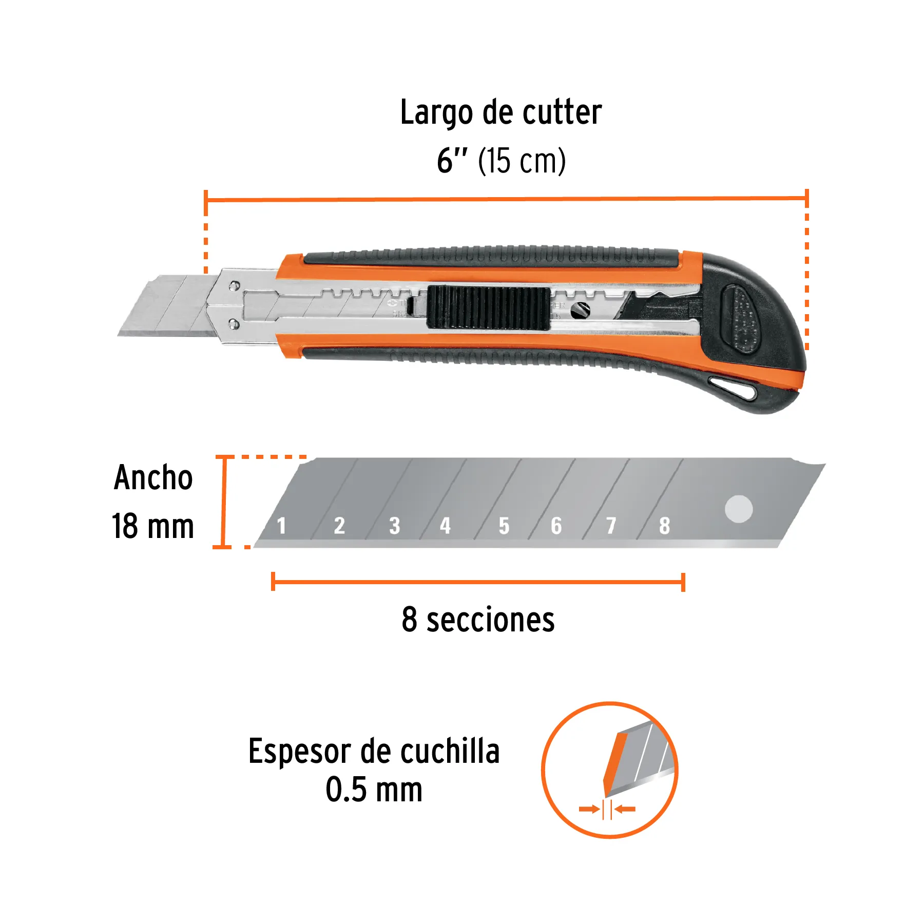 Bisturí / Navaja 18 mm Profesional Con Alma Metálica Y Grip Truper