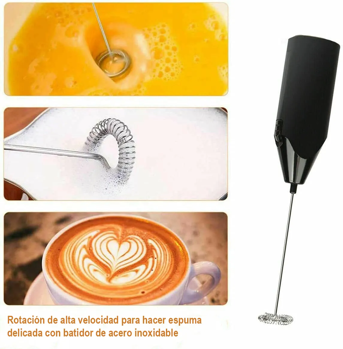 Batidor Espumador Eléctrico Leche Capuchino Portátil Mezclador