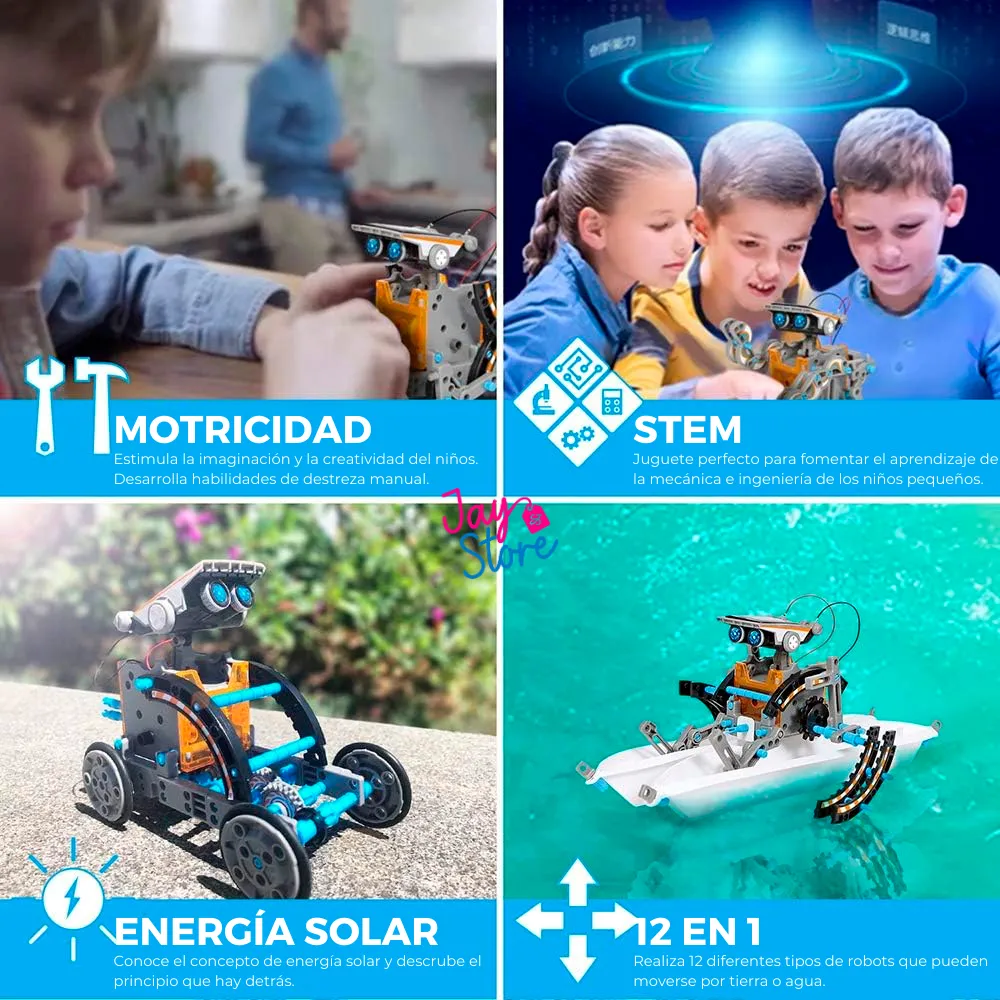 Kit Robot Solar 12 en 1 Juguete Educativo Aprendizaje