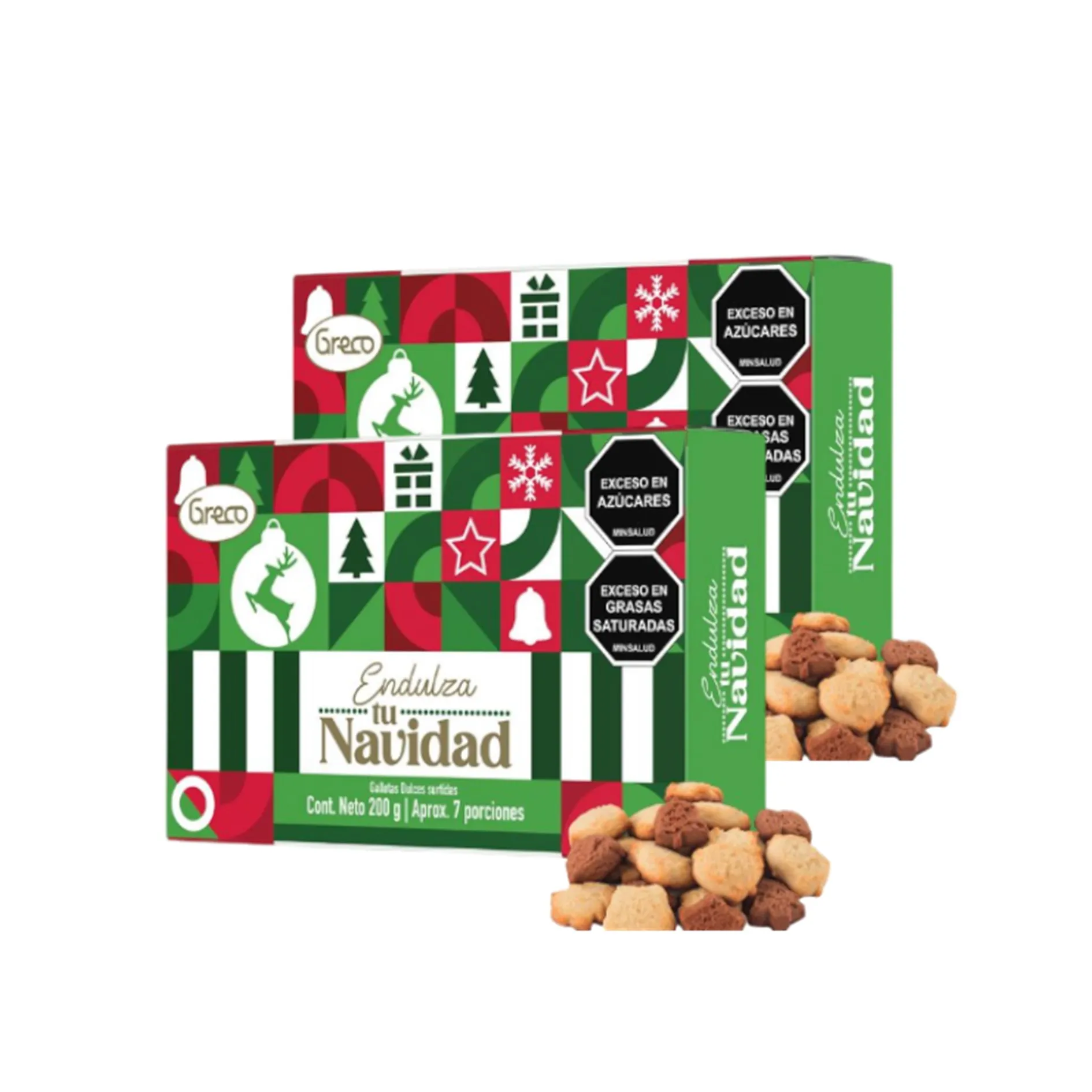 Galletas Navideñas Greco Endulza Tu Navidad 200 g X 2 U