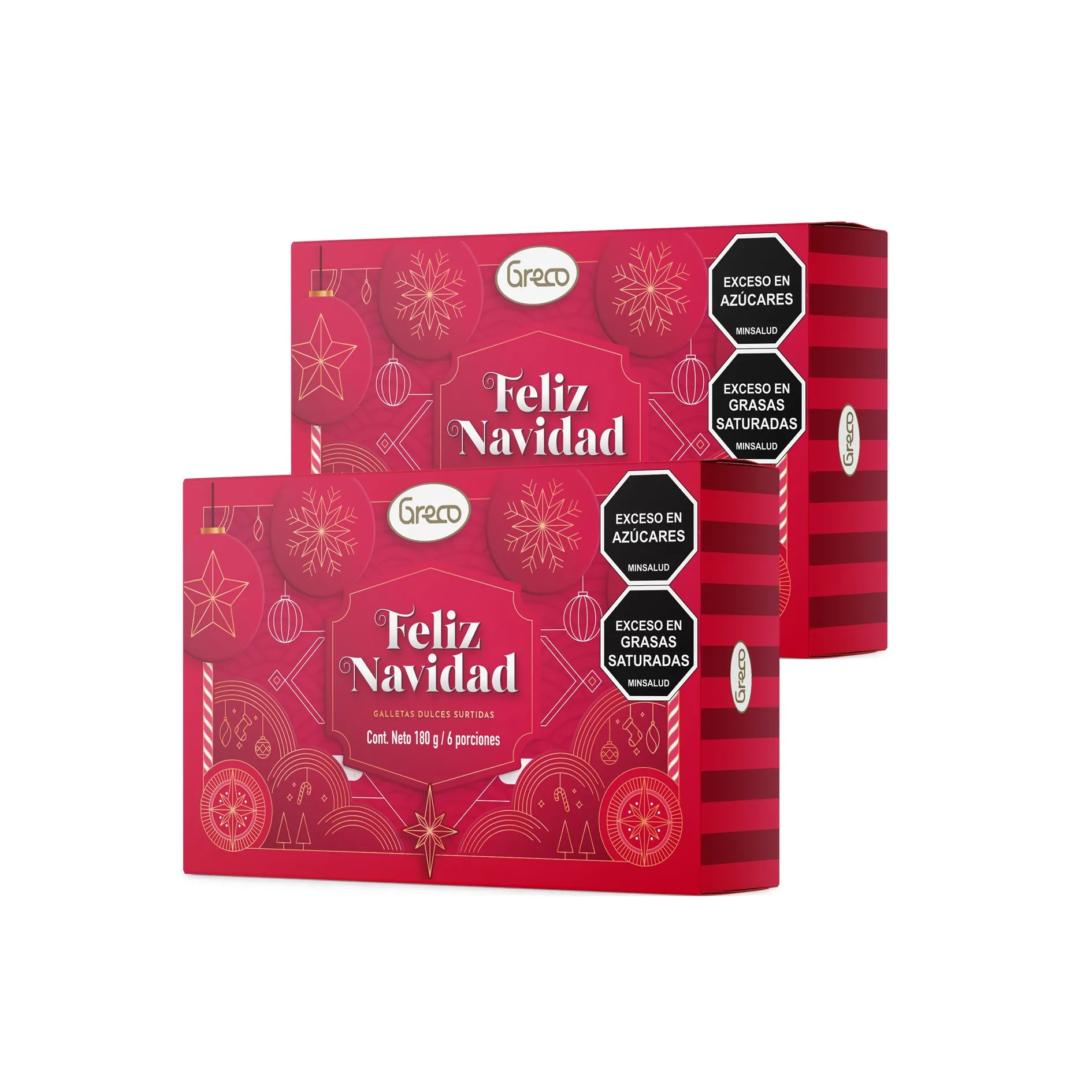 Galletas Navideñas Greco Estuche Feliz Navidad 180 g X 2 U