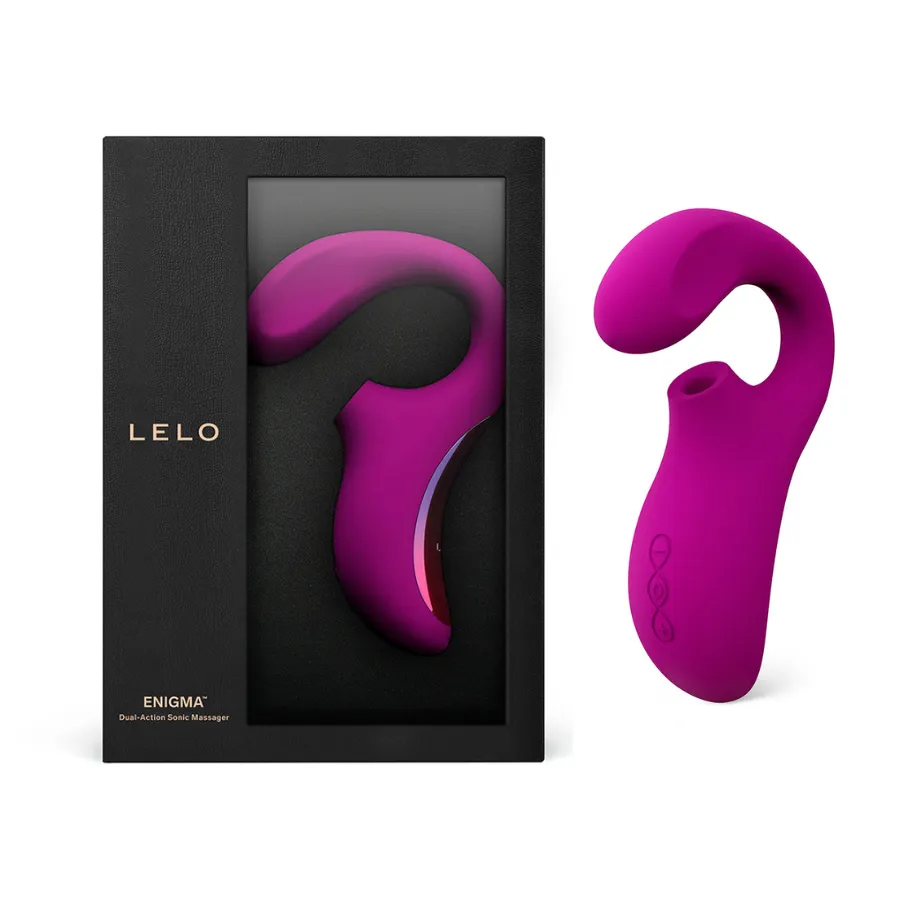 Vibrador y Succionador Enigma Morado Lelo