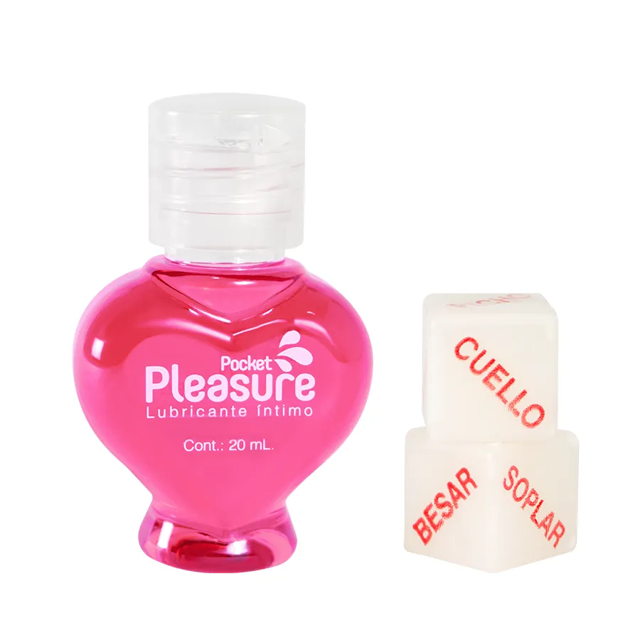 Lubricante Intimo Frambuesa 20 Ml + Dados Pocket Pleasure