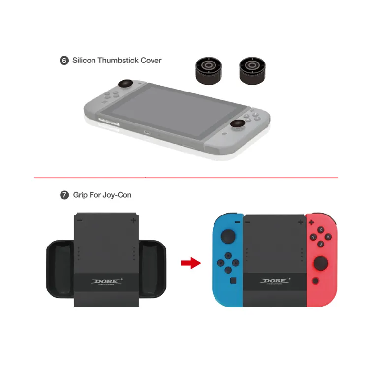 Estuche Kit Protección Dobe 7 en 1 para  Nintendo Switch Oled