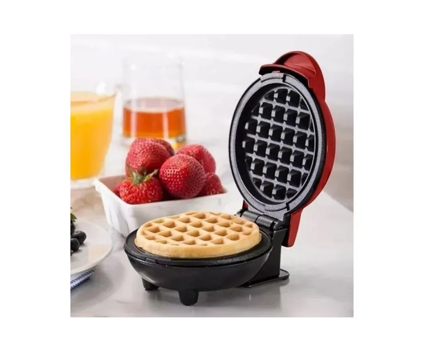  Mini Waflera Redonda Antiadherente Eléctrica Pancakes Gofrera 350w