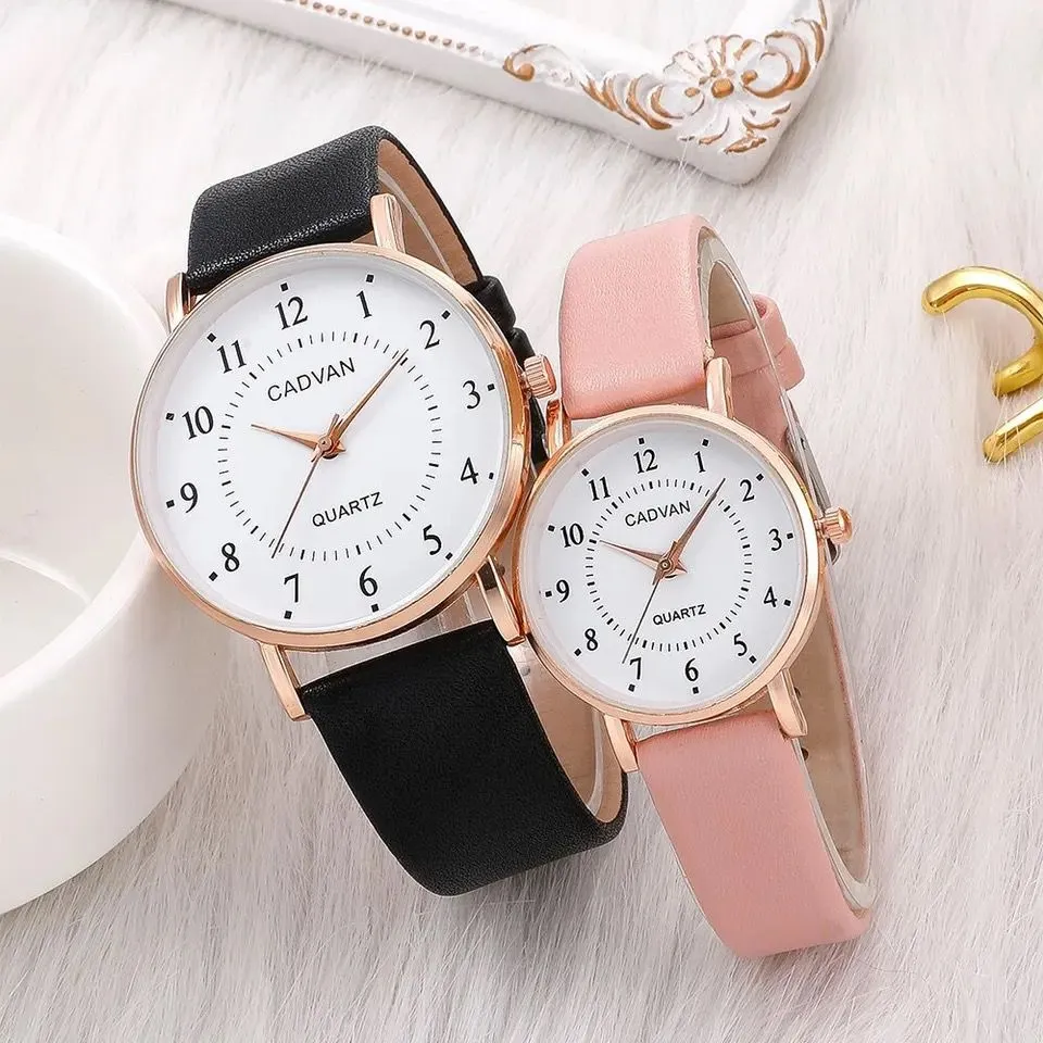 2 Piezas Reloj De Pulsera De Cuarzo Para hombre y Mujer