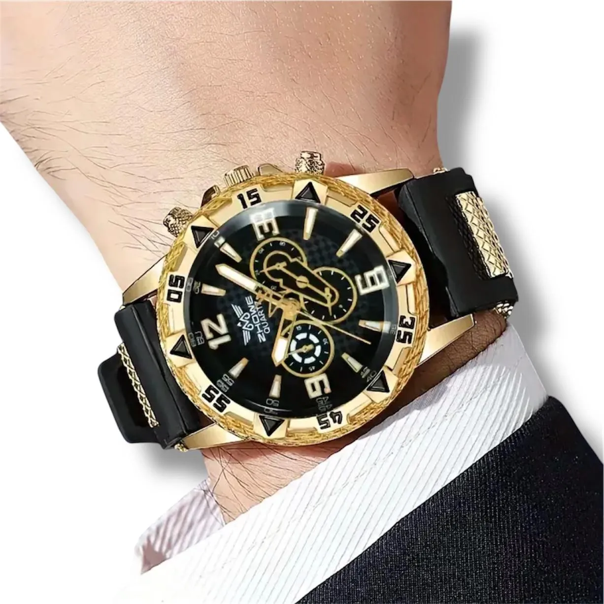 Reloj Con Correa De Silicona Esfera Grande Para Hombre