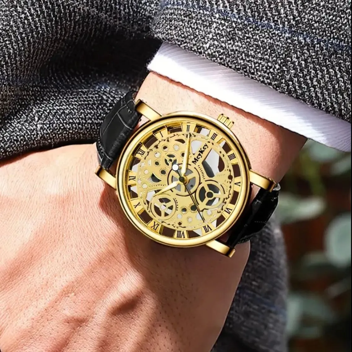 Reloj Clásico Con Correa De Cuero Para Hombre