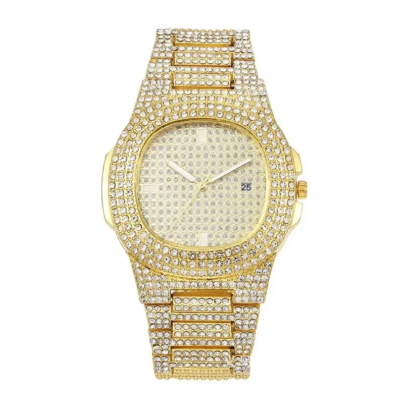 Reloj De Acero Plateado Con Diamantes 