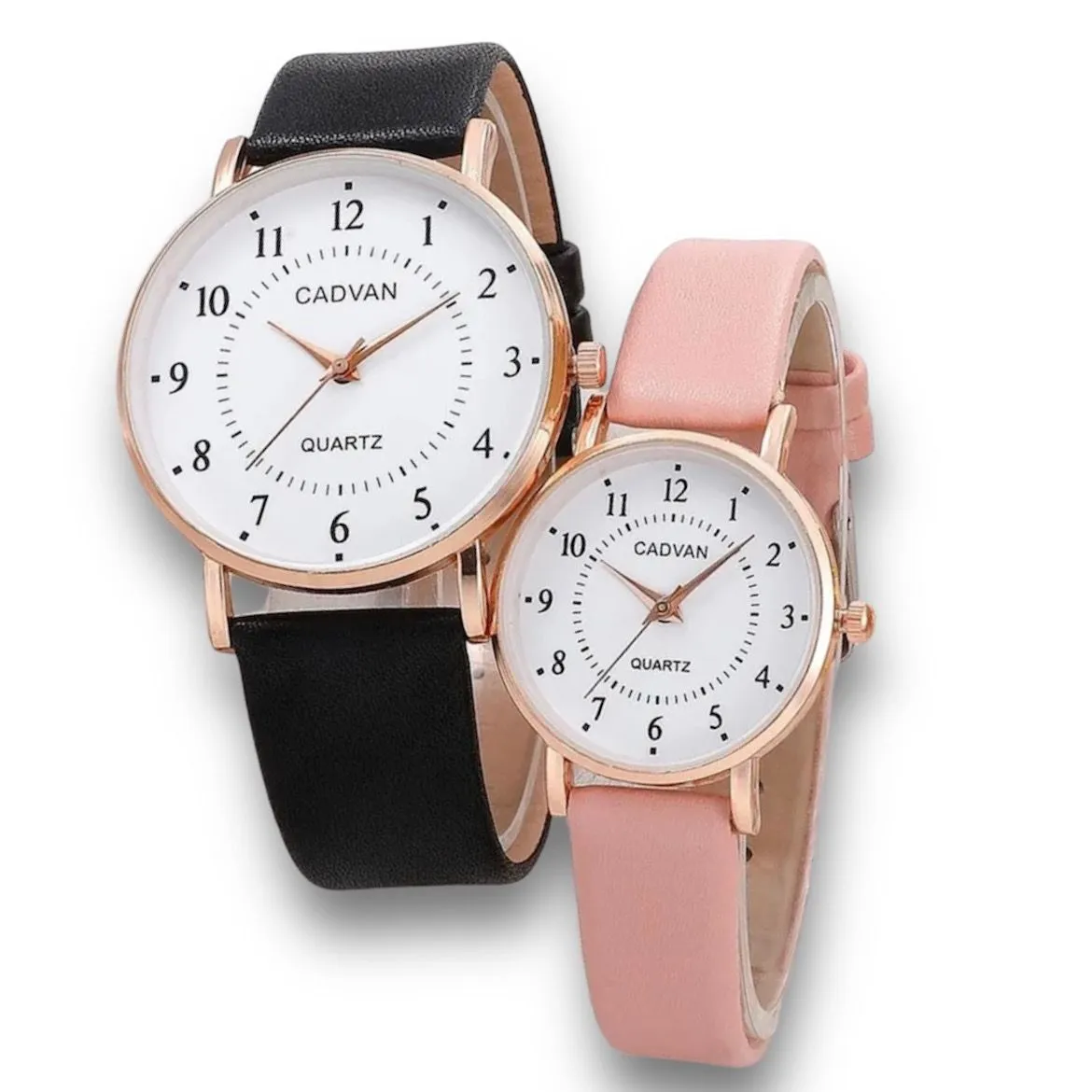 2 Piezas Reloj De Pulsera De Cuarzo Para hombre y Mujer