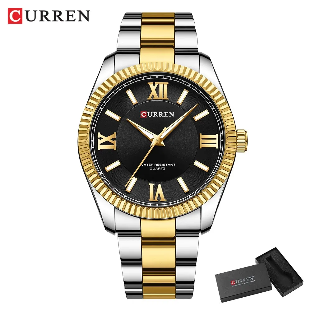 Reloj CURREN Original Banda De Acero Inoxidable 3ATM Impermeable 