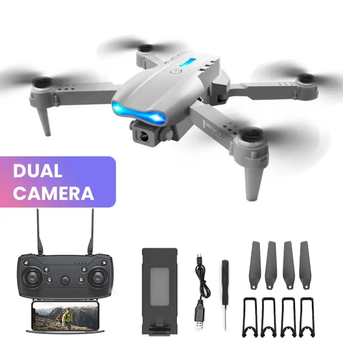 Drone E99 K3 Pro Con Doble Cámara De Alta Sujeción HD 4k Plegable