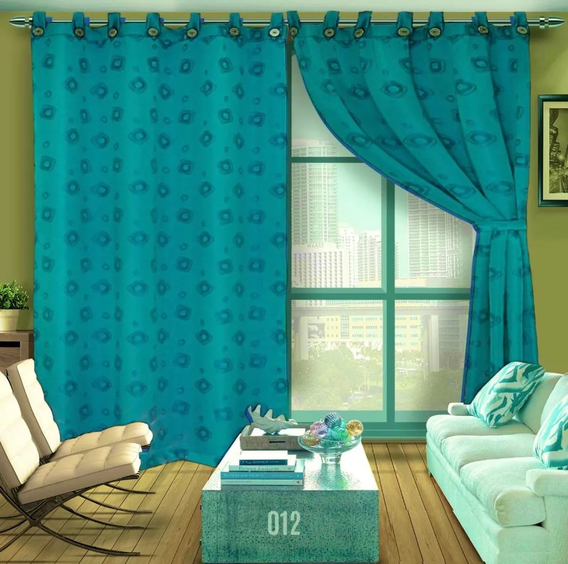 Juego Cortinas Jacquard 270x220 Cm